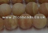 CSS655 15.5 inches 14mm round matte sunstone beads wholesale