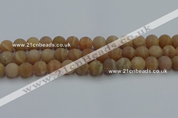 CSS655 15.5 inches 14mm round matte sunstone beads wholesale