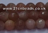 CSS672 15.5 inches 8mm faceted round sunstone gemstone beads