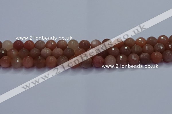 CSS673 15.5 inches 10mm faceted round sunstone gemstone beads