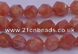 CSS681 15.5 inches 6mm faceted nuggets natural sunstone beads