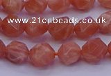 CSS682 15.5 inches 8mm faceted nuggets natural sunstone beads