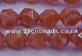 CSS683 15.5 inches 10mm faceted nuggets natural sunstone beads