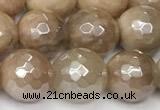 CSS812 15 inches 10mm faceted round AB-color sunstone beads