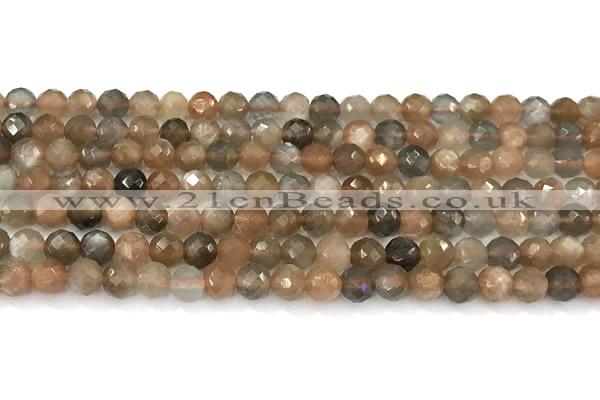 CSS825 15 inches 6mm faceted round sunstone beads