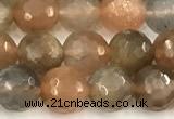 CSS826 15 inches 8mm faceted round sunstone beads