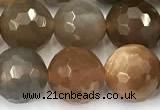 CSS827 15 inches 10mm faceted round sunstone beads