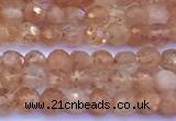 CSS836 15 inches 3mm faceted round golden sunstone beads