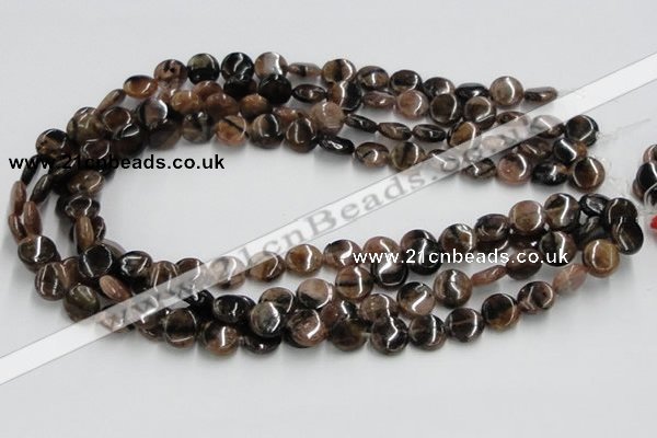 CST06 15.5 inches 12mm flat round staurolite gemstone beads wholesale