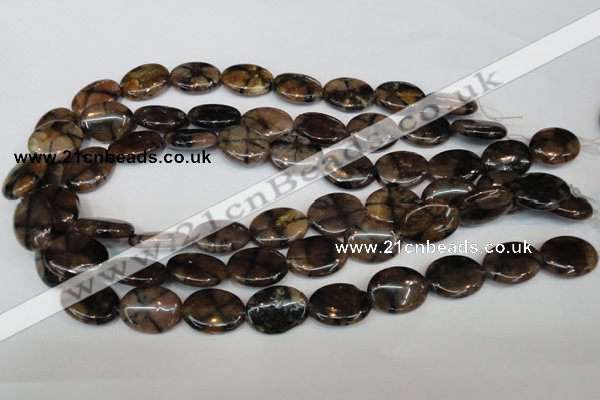 CST25 15.5 inches 15*20mm oval staurolite gemstone beads wholesale