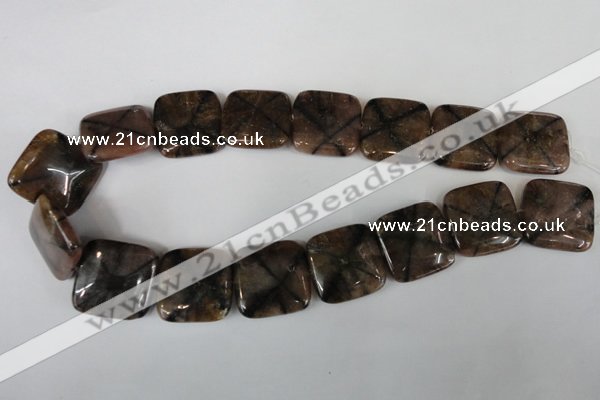 CST44 15.5 inches 25*25mm square staurolite gemstone beads wholesale