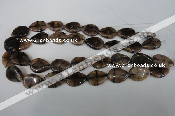 CST50 15.5 inches 18*25mm flat teardrop staurolite gemstone beads