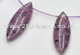 CSU25 AB grade 20*60mm flat rice dyed natural sugilite beads