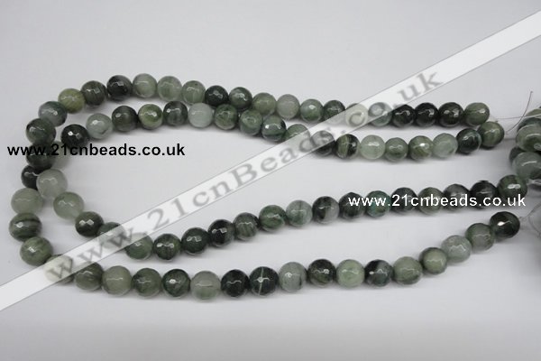 CSW14 15.5 inches 10mm faceted round seaweed quartz beads wholesale