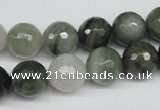 CSW15 15.5 inches 12mm faceted round seaweed quartz beads wholesale