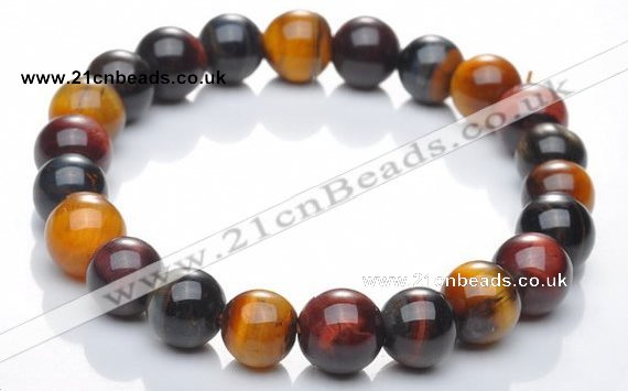 CTB01 6 inch 8mm round mixed color tiger eye bracelet Wholesale