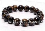 CTB03 7 inches 10mm round blue tiger eye stretch bracelet