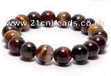 CTB07 7 inches 10mm round tiger eye stretch bracelet wholesale