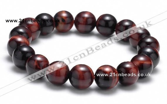 CTB09 7.5 inches 10mm round red tiger eye stretch bracelet