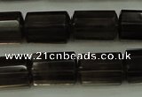 CTB100 15.5 inches 8*12mm faceted tube smoky quartz beads
