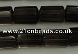 CTB100 15.5 inches 8*12mm faceted tube smoky quartz beads