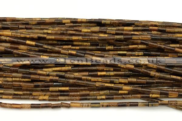 CTB1008 15 inches 2*4mm tube yellow tiger eye beads