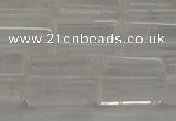 CTB101 15.5 inches 11*15mm faceted tube white crystal beads