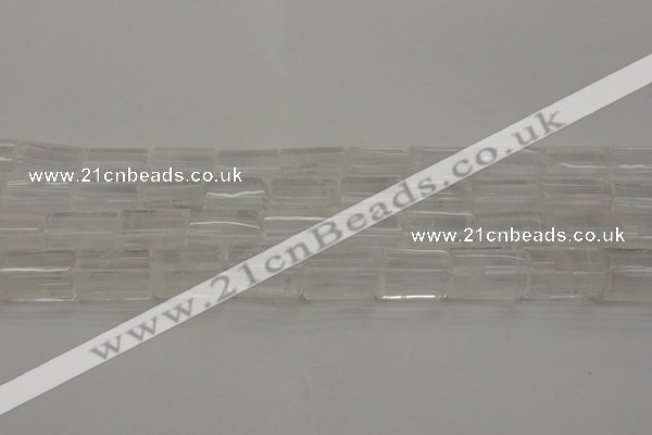 CTB101 15.5 inches 11*15mm faceted tube white crystal beads