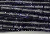 CTB1011 15 inches 2*4mm tube blue goldstone beads