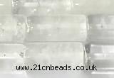 CTB1030 15 inches 8*16mm -8*18mm tube white crystal beads