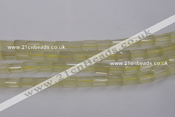 CTB104 15.5 inches 11*15mm faceted tube lemon quartz beads