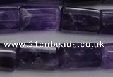 CTB106 15.5 inches 11*15mm faceted tube amethyst gemstone beads