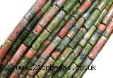 CTB1063 15 inches 4*13mm tube unakite gemstone beads wholesale