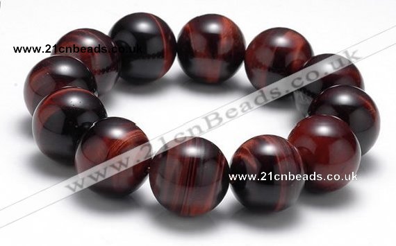 CTB11 9 inches 18mm round red tiger eye stretch bracelet