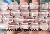 CTB1101 15 inches 12*16mm faceted tube rose quartz beads