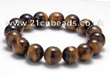 CTB12 8 inches 12mm round yellow tiger eye stretch bracelet