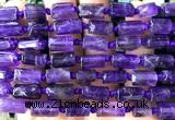 CTB1205 15 inches 8*12mm - 8*14mm faceted tube amethyst beads