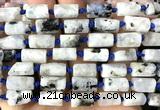CTB1212 15 inches 8*12mm - 8*14mm faceted tube white moonstone beads
