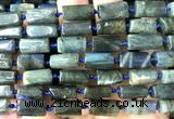 CTB1213 15 inches 8*12mm - 8*14mm faceted tube labradorite beads