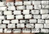 CTB1217 8*12mm - 8*14mm faceted tube white howlite turquoise beads
