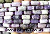 CTB1226 15 inches 8*12mm - 8*14mm faceted tube lepidolite beads