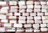 CTB1230 8*12mm - 8*14mm faceted tube pink queen conch shell beads