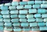 CTB1235 15 inches 8*12mm - 8*14mm faceted tube amazonite beads