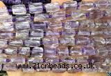 CTB1253 15 inches 6*10mm - 8*12mm faceted tube light amethyst beads