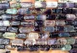 CTB1276 15 inches 6*10mm - 8*12mm faceted tube fluorite beads