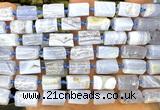 CTB1290 15 inches 6*10mm - 8*12mm faceted tube blue lace agate beads