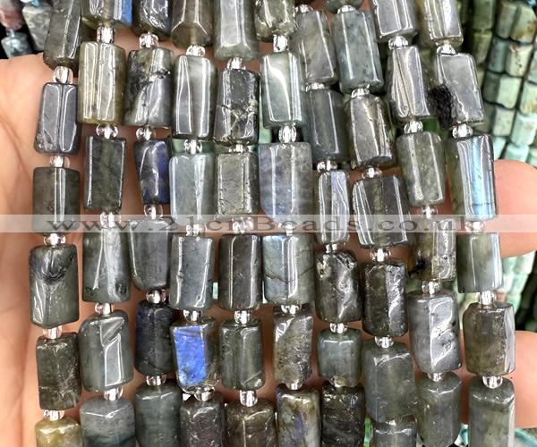CTB1293 15 inches 6*10mm - 8*12mm faceted tube labradorite beads