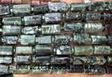 CTB1295 15 inches 6*10mm - 8*12mm faceted tube seraphinite beads