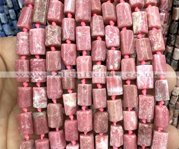 CTB1299 15 inches 6*10mm - 8*12mm faceted tube fowlerite beads