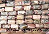 CTB1300 15 inches 6*10mm - 8*12mm faceted tube rhodochrosite beads